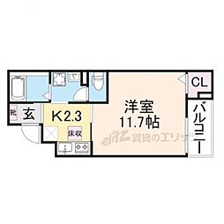 ベルオーブ5 1Kの間取図画像