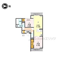 RETOLIA大和小泉 2LDKの間取図画像