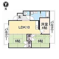 第2サンコウハイツ 3階3LDKの間取り