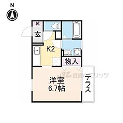 ルーチェ本町 1階1Kの間取り