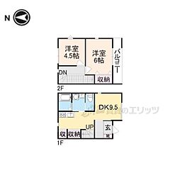 ドムシャイン 1階2DKの間取り