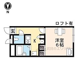 レオパレスIRISCOURT 1Kの間取図画像