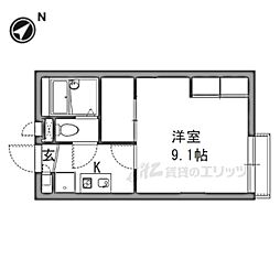 レオパレス東菜畑II 1階1Kの間取り