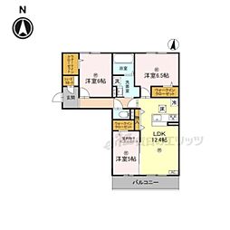 萩I 1階3LDKの間取り