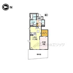 コージーコートＴ．I 1階1LDKの間取り