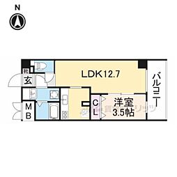 近鉄奈良線 近鉄奈良駅 徒歩2分の賃貸マンション 3階1LDKの間取り