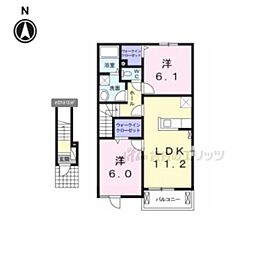 アライブ・サピー 2階2LDKの間取り