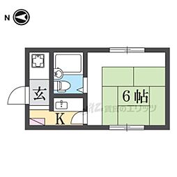グリーンハイツ1 1Kの間取図画像
