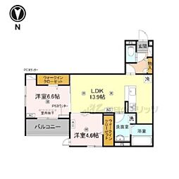 吉勇 3階2LDKの間取り