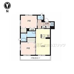 ヒルサイドテラス 3階2LDKの間取り