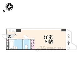 シャンテムーラン 3階ワンルームの間取り