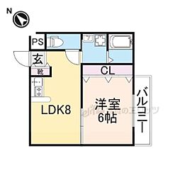 ヒルコート鳥見 5階1LDKの間取り