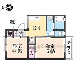 サンハイツ 1階2Kの間取り