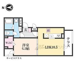 近鉄橿原線 近鉄郡山駅 徒歩30分の賃貸アパート 1階1LDKの間取り