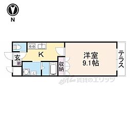 チェリーハウス 1Kの間取図画像