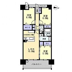 アルファステイツ丸亀京極通り 7階3LDKの間取り