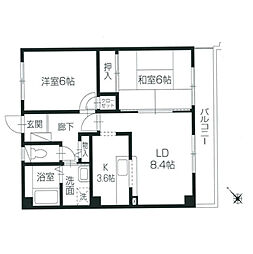 フォーブルQUA 2LDKの間取図画像