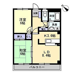 フォーブルQUA 2LDKの間取図画像