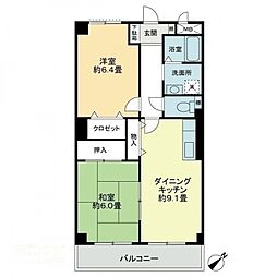 フィネス駒松 2DKの間取図画像