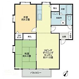 フォブール城東 2LDKの間取図画像