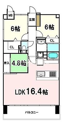 間取り シャイニー紫原　14階 14階/-