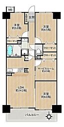 宝マンション六番町第2 3SLDKの間取図画像