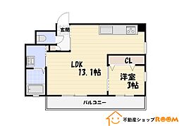 ROOM本社ビル 1LDKの間取図画像