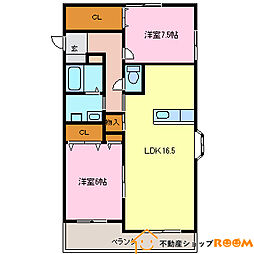 プレステージ1 2LDKの間取図画像