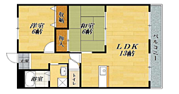 エリタージュ 1階2LDKの間取り