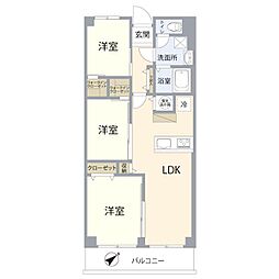 蓮根サンハイツ 3LDKの間取り