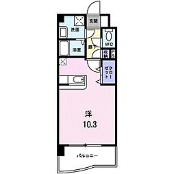 フォーウィルズコート 6階ワンルームの間取り