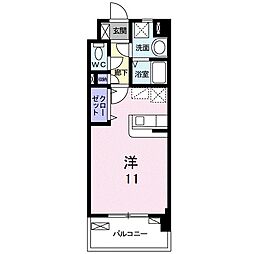 サンセール宮ノ陣 ワンルームの間取図画像
