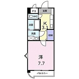 フレグランス 1Kの間取図画像