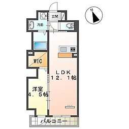 ティアラ本町 1LDKの間取図画像