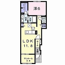 ジラソーレ 1LDKの間取図画像