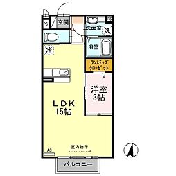セジュール光 1LDKの間取図画像