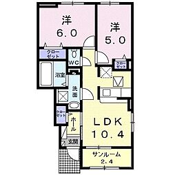 セレノMSA 2LDKの間取図画像