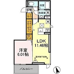 GLANZALPHA 1LDKの間取図画像