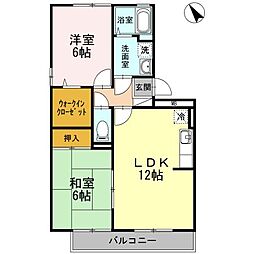 ペイサージュ上津 2LDKの間取図画像