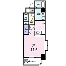 フォーウィルズコート ワンルームの間取図画像