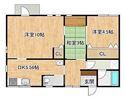 ちとせ荘 3DKの間取図画像
