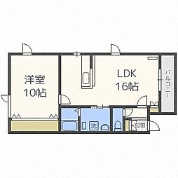 リラコート(南12条) 1階1LDKの間取り