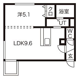 Ｋ＆Ｍ 1階1LDKの間取り