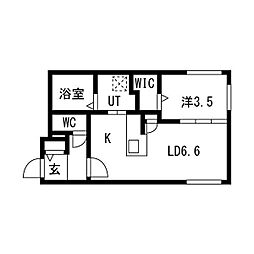アルファレジデンス麻生 1LDKの間取図画像