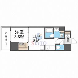 コンフォリア江坂 15階1LDKの間取り