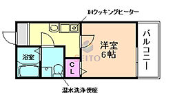 F’grace 豊中南 1階1Kの間取り