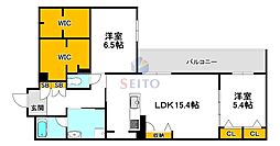 ハムステッドアレー 2LDKの間取図画像
