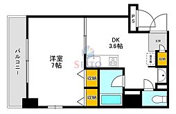 第13関根マンション 1DKの間取図画像