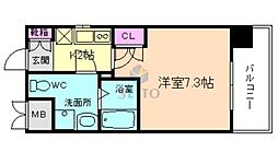 アスリート江坂2 1Kの間取図画像