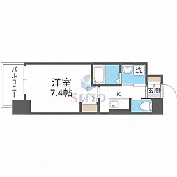 ファーストフィオーレ江坂レガリス 1Kの間取図画像